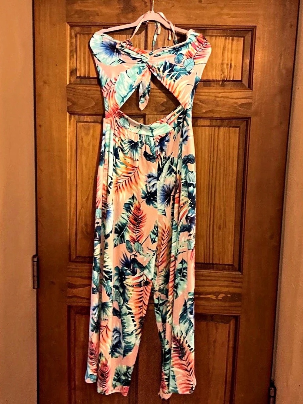 Eldridge Floral Cutout Jumpsuit in Pink & Green XL NWOT